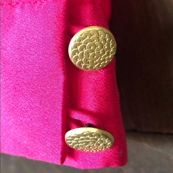 Banana Republic Pink Ruffled V-Neck - Size M - Picture 3 of 4